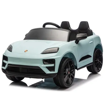 Masinuta electrica pentru copii, Porsche Macan, 140W 12V, roti EVA, scaun tapitat, echipata premium, albastra