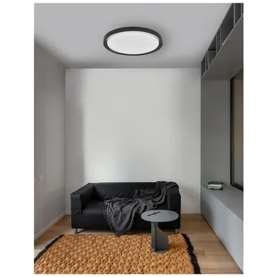 Plafoniera TROY Metal & Acrylic Diffuser Mat Negru Outside Mat Alb Inside LED 50 Wat 230 Volt 2750Lm 3000K IP20