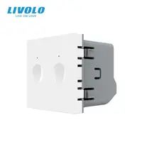 Modul intrerupator dublu tactil, control draperie Alb