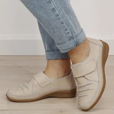 Mocasini roz din piele naturala 5085. M3