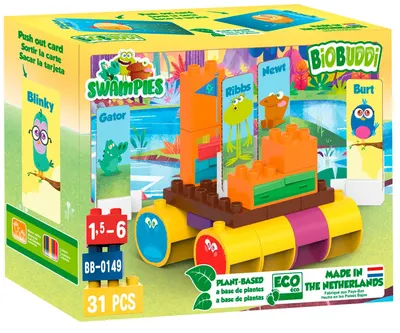 Constructor BioBuddi Swampies - Plută fluvială, 31 piese