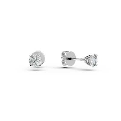 Cercei solitaire din aur alb cu diamante de 0.61ct