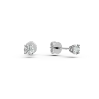 Cercei solitaire din aur alb cu diamante de 0.61ct