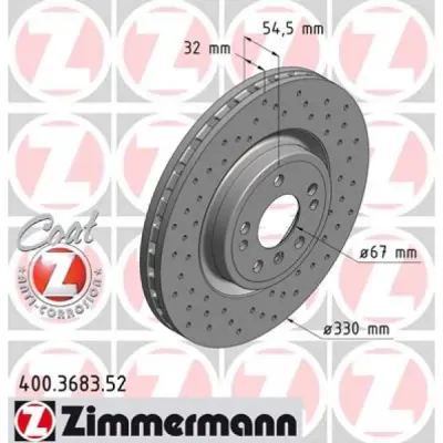 Disc frana ZIMMERMANN 400.3683.52