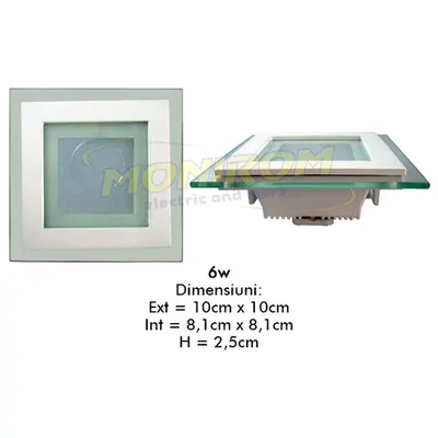 Spot Led COB sticla 6w/6400k (square) *TV 0,25ron
