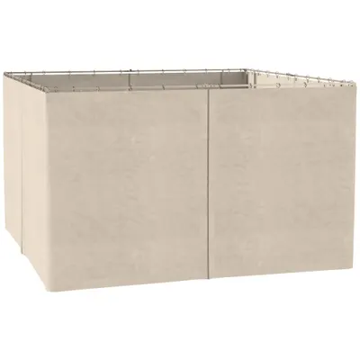 Outsunny 4 pereti laterali pentru pavilion de gradina tonela rigida 300 x 400 cm pentru protectie impotriva ploii vantului soarelui bej | Aosom Romania