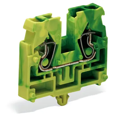 2-conductor center terminal block; without push-buttons; 2.5 mm²; CAGE CLAMP®; 2,50 mm²; green-yellow