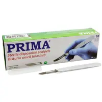 Bisturiu de Unica Folosinta, Lama Otel-Carbon, Nr 11, cu Maner, 10 Bucati