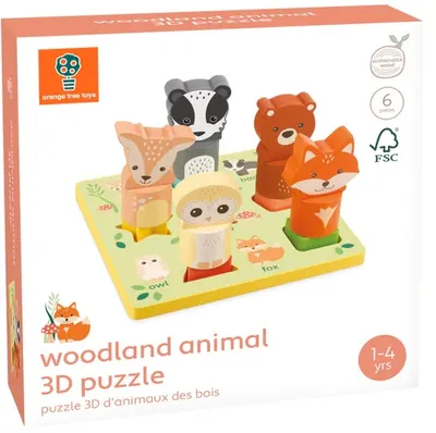 Puzzle 3D din lemn Orange Tree Toys - Animale din pădure