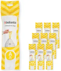 Sac de gunoi Brabantia - PerfectFit Sort&Go/Touch, mărimea A, 3 l, 200 buc