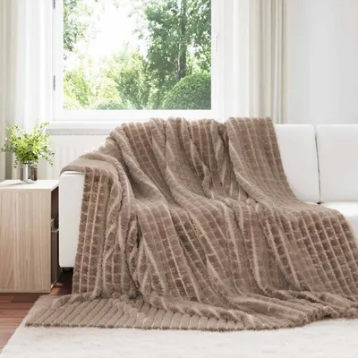 vidaXL Pătura de aruncat Culoare Cămilă 240 x 220 cm 1.37 kg Molton