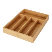 Organizator tacâmuri pentru sertar Excellent Houseware, bambus natural, 5 compartimente, 35×26×5 cm