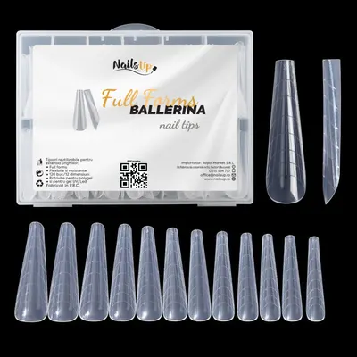 Tipsuri Reutilizabile NAILSUP Full Forms Ballerina, 120 buc
