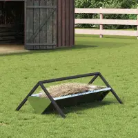 vidaXL Jgheab pentru hrănirea animalelor Argintiu 111 x 76 x 38 cm