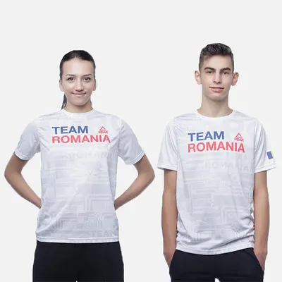 Tricou Poly Peak TeamRomania20 alb