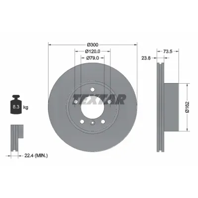 Disc frana TEXTAR 92137705