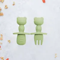 Set tacamuri din silicon AppeKids The Little Bear Raw Green