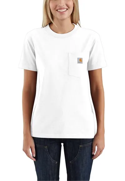 Tricou dama bumbac alb WK87 Workwear Pocket S/S