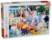Puzzle Trefl din 1000 de piese - Catei in gradina, Daniela Pirola