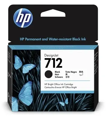 Cartuș de cerneală HP - 712, pentru DesignJet T230/T630/T650, 80ml, Negru