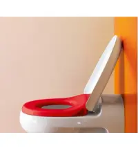 Capac wc pentru copii, softclose, alb rosu, Laufen Florakids