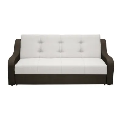 Canapea extensibila VALY II, 3 locuri, cu lada depozitare, maro inchis + gri deschis, 215x90x95 cm