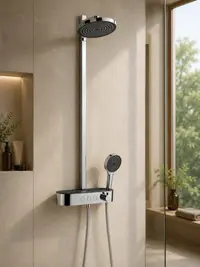 Coloana dus, baterie termostatata, palarie 26 cm, 3 jeturi, crom, Form Relax