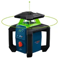 Nivelator laser rotativ Bosch - GRL18V-4-34CVG, 400 m, rază verde, cu accesorii