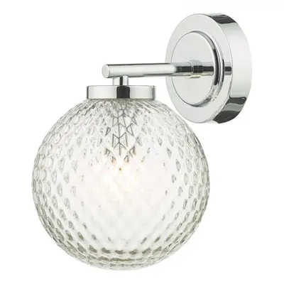 Aplica Wayne Bathroom Wall Light Polished Chrome Glass IP44
