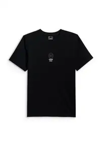 Tricou barbati relaxed - imprimeu - negru - bumbac - Negru