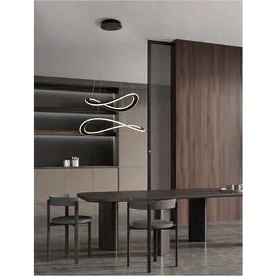 Lampa suspendata CELESTIA Nisipiu Negru Aluminiu & Acrylic LED 87W 220-240V 3141Lm 3000K IP20 Triac Dimabil