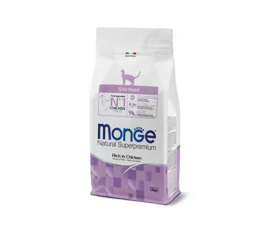 Monge Natural Superpremium Sterilised Cat - Pui - 1.5kg