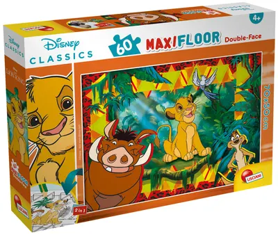 Puzzle cu două fete Lisciani de colorat din 60 piese - Regele Leu