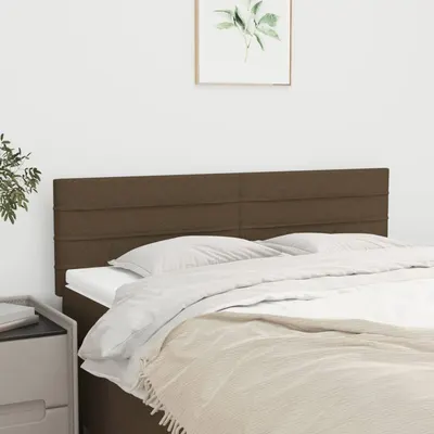 vidaXL Tăblii de pat, maro închis, 144x5x78/88 cm, textil