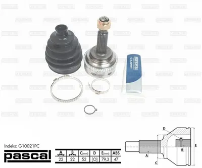 Cap planetara spre roata (22z 22z 52mm; ABS:47) CHEVROLET AVEO KALOS; DAEWOO KALOS 1.4 1.5 dupa 2002