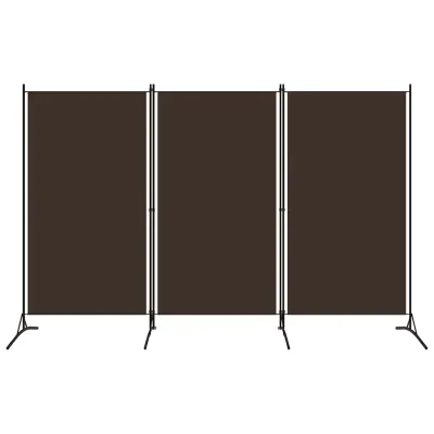 vidaXL Paravan de cameră cu 3 panouri, maro, 260 x 180 cm, textil