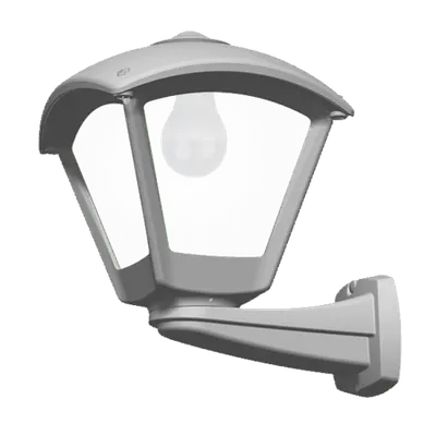 Dario 250 Garden Wall Lamp 1xe27 Ip55 Grey/clear