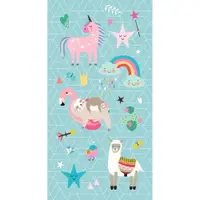 Prosop de plajă albastru din catifea pentru copii 75x150 cm Moody – Good Morning