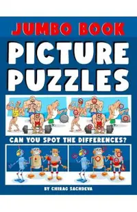 Jumbo Book of Picture Puzzles: Picture Puzzle Spot the Differences Book for Kids & Adults, 50 Beautiful Cartoon Puzzles of Artworks with Solution - F