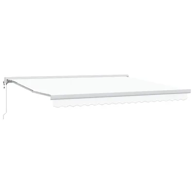 vidaXL Copertină retractabilă Alb 400 × 300 cm Stofă și Metal