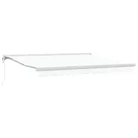 vidaXL Copertină retractabilă Alb 400 × 300 cm Stofă și Metal