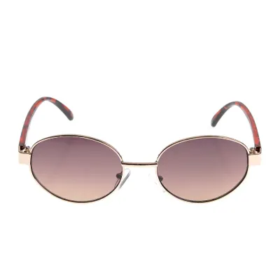 Ochelari de soare retro cu rama metalica aurie