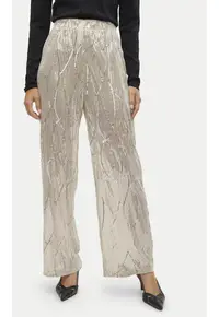 Pantaloni dama - 304520280 - Poliester - Bej - Bej