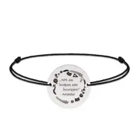 Courage - Bratara personalizata snur "90% din invatare este incurajare" din argint 925
