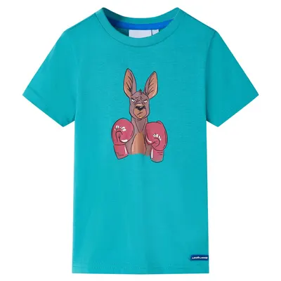Tricou pentru copii cu mâneci scurte, verde mentă închis, 128