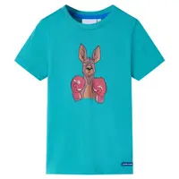 Tricou pentru copii cu mâneci scurte, verde mentă închis, 128