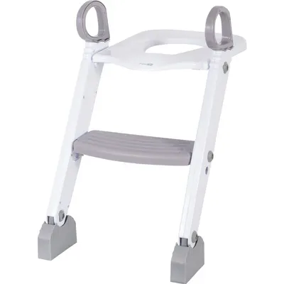 Reductor pentru toaleta, FreeON, Cu scarita, White & Grey