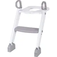Reductor pentru toaleta, FreeON, Cu scarita, White & Grey