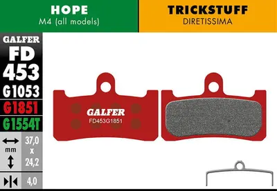 Plăcuțe de frână Advanced Hope / Trickstuff - Roșu