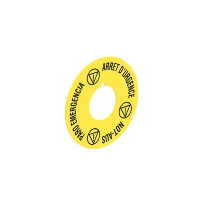 Plastic Disk For Mushroom Head Pushbuttons, Arret D’urgence / Not-Aus/ Paro Emergencia Ø60mm / 2.4in